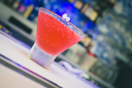Image of a colorful drink at the bar